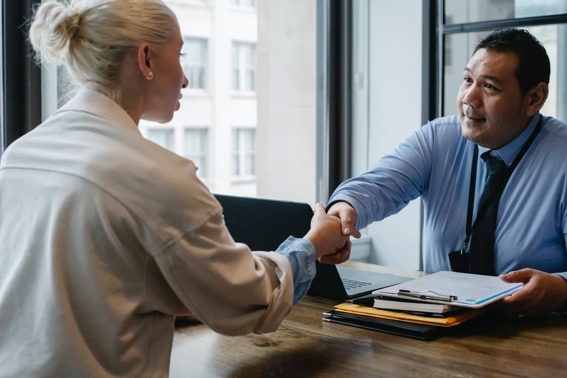 A professional handshake