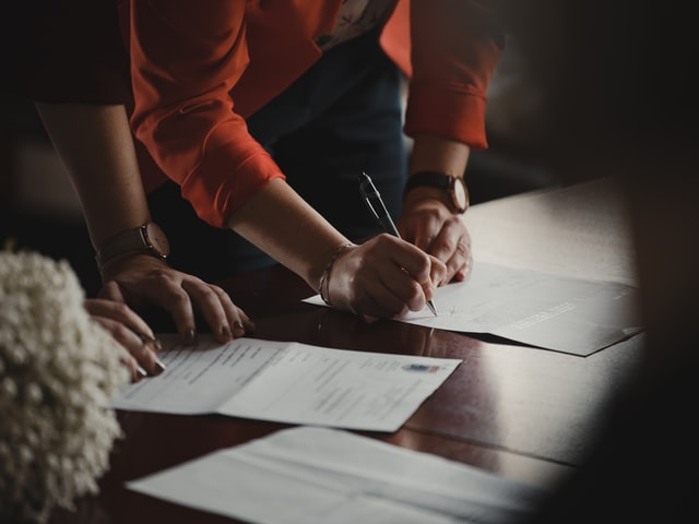 A person signing documents