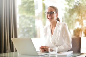 A professional real estate lawyer in an office