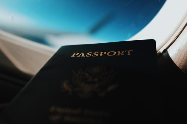 Closeup of a Canadian passport