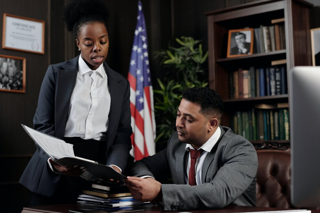 An personal injury lawyer reviewing a client's file