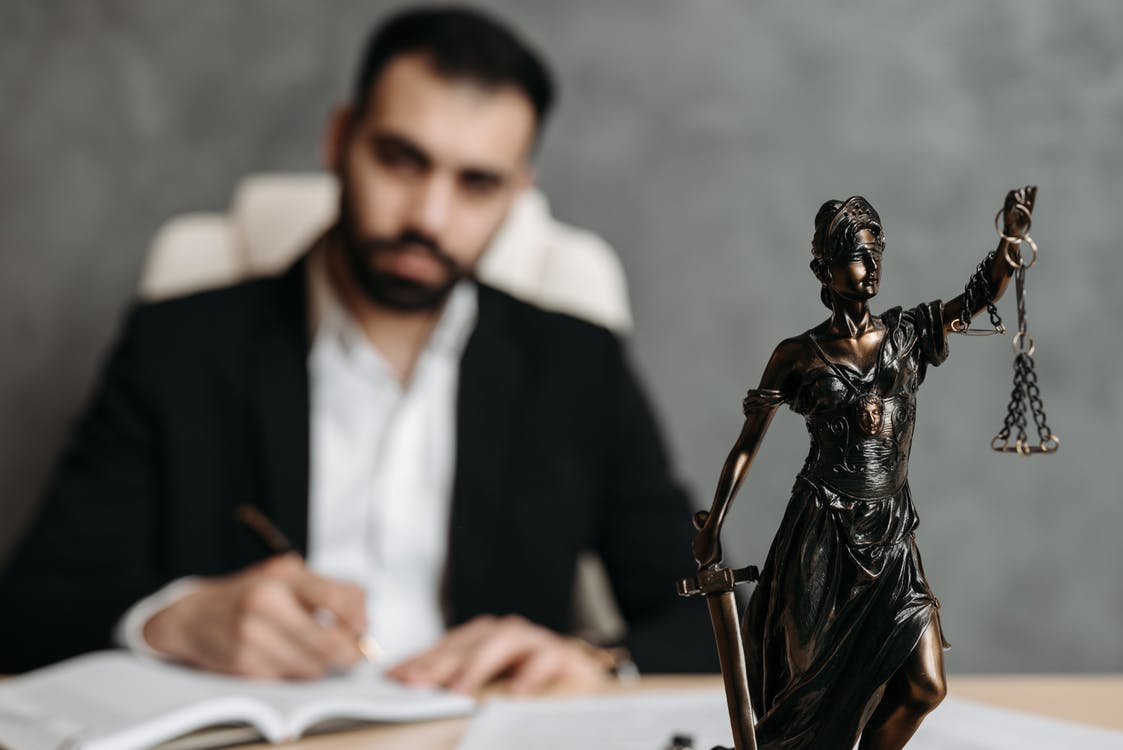 A personal injury lawyer in an office