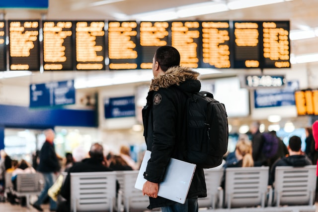  A man at the airport  
