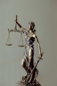 A statue of lady justice.