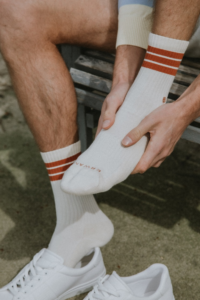 Person feeling an injury.