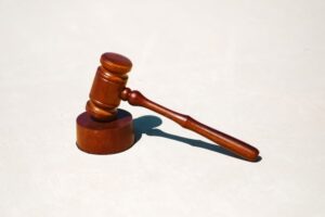 A brown-colored gavel