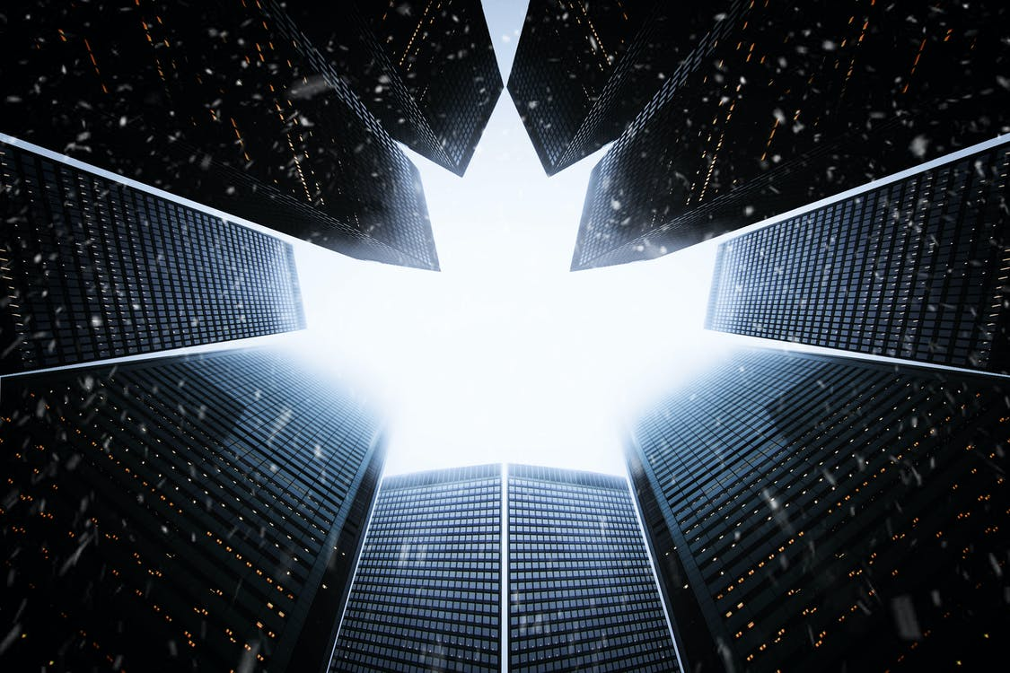 Nanda & Associate Lawyers Canada - Worm-level view of towering buildings