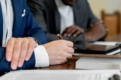 A lawyer completing immigration paperwork