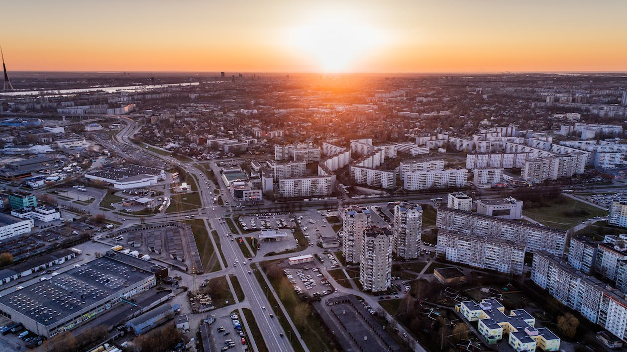 Nanda & Associate Lawyers Canada - Aerial view of a city during sunset